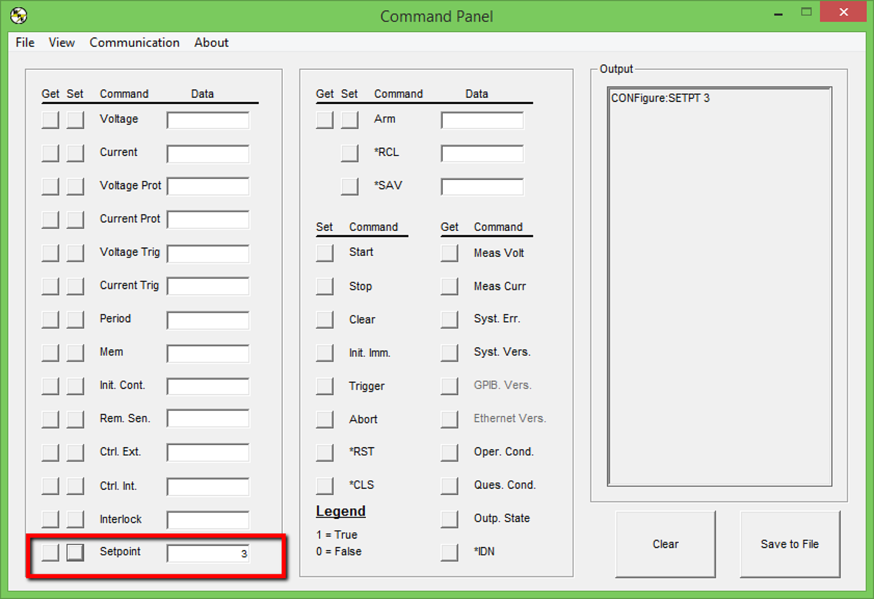 Figure 1. Configuring Remote Mode with Magna-Power's RIS Panel software.