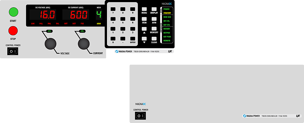 Stepless front-panel control with blank panel option