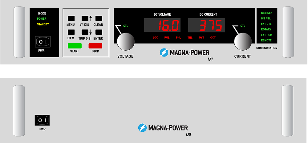 Stepless front-panel control with blank panel option